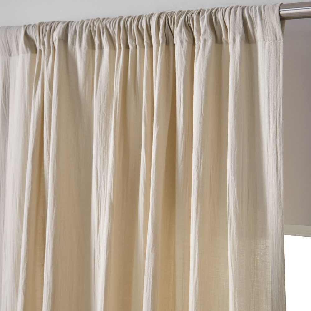 Rideau en coton beige 140x260cm — vue 3