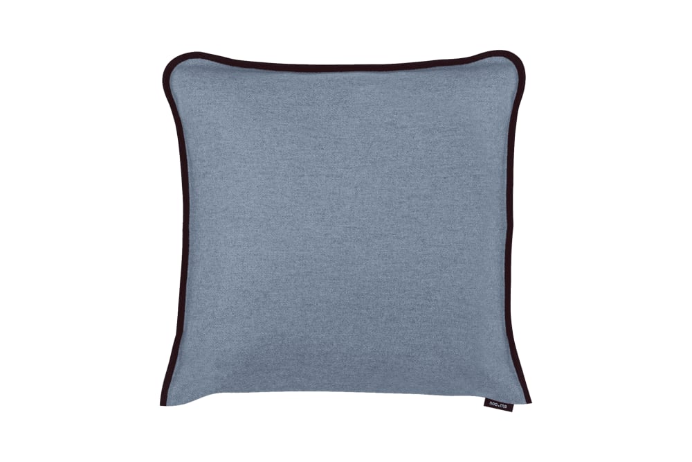 Coussin en laine, blue clair et beige, 40x40 cm