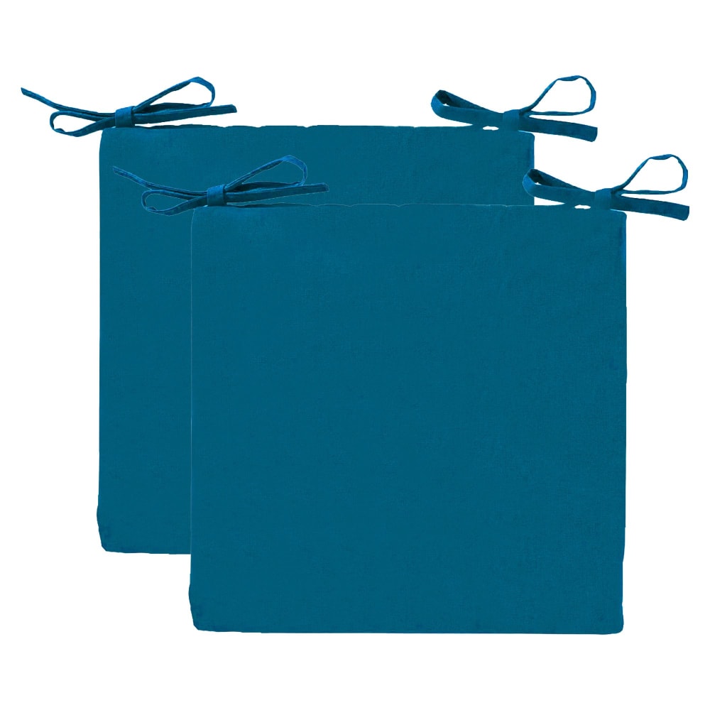 Lot de 2 Galettes en coton bleu paon 40x40