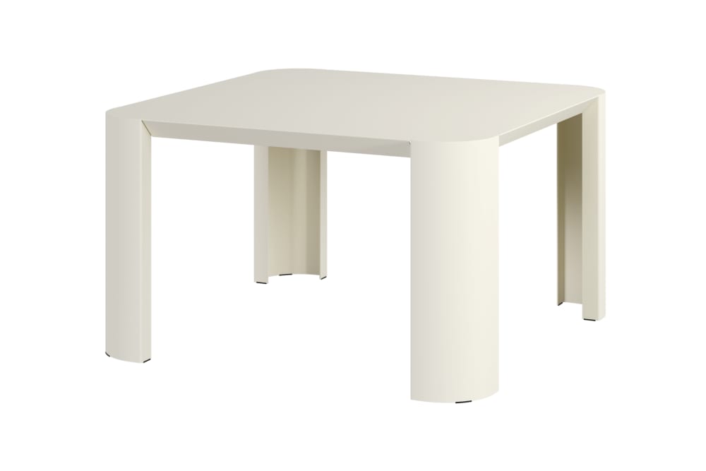 Table basse d'extérieur en acier galvanisé, beige