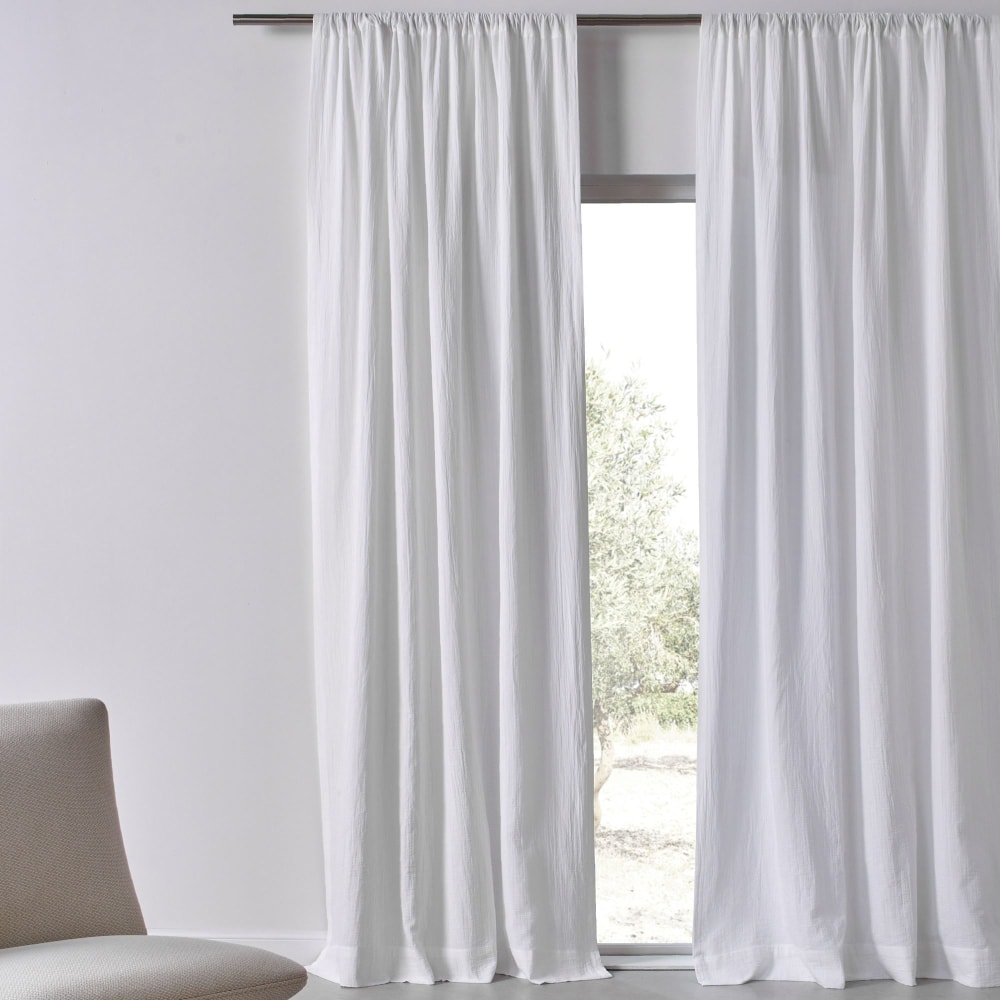 Rideau en coton blanc 140x180cm