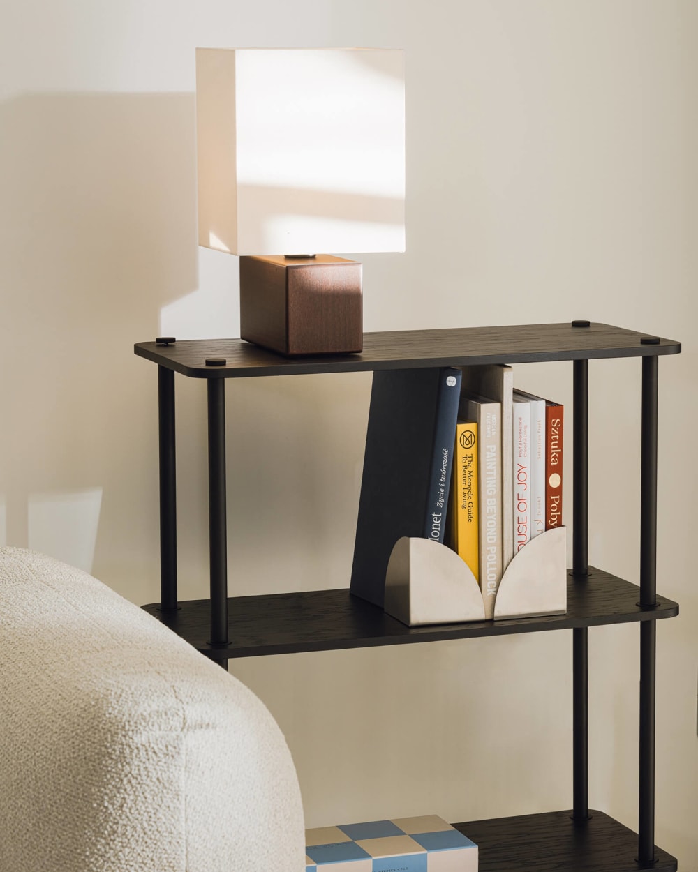 Lampe de chevet noo.ma bois et tissu 23 x 26 x 39 cm — vue 4