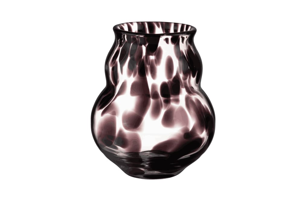Vase en verre à motif à pois, noir