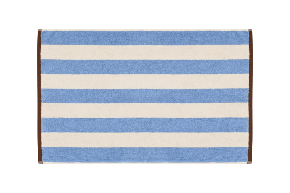 Tapis de bain en coton, bleu clair