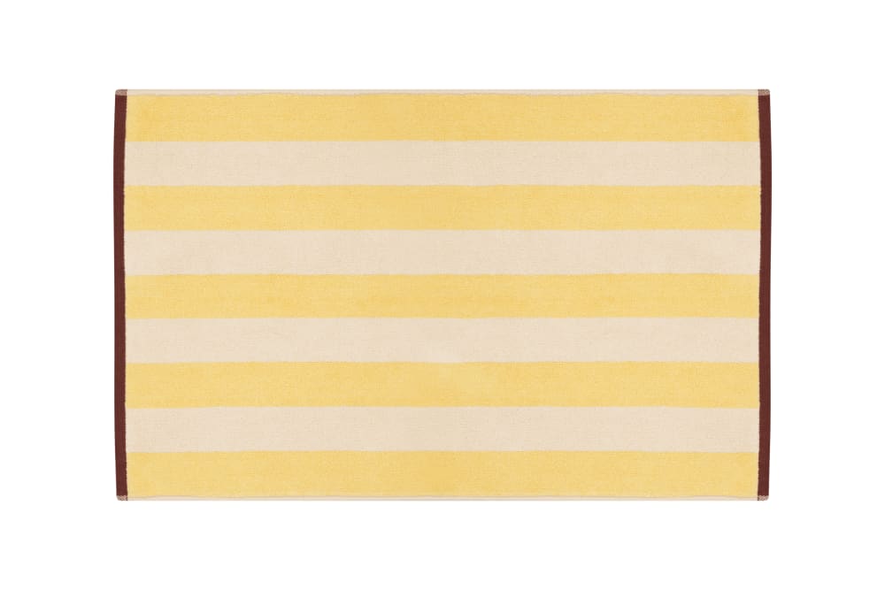 Tapis de bain en coton 80 x 50 cm, jaune ensoleillé.