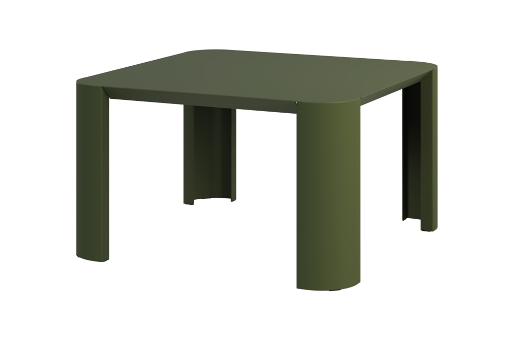 Table basse d'extérieur en acier galvanisé, verte