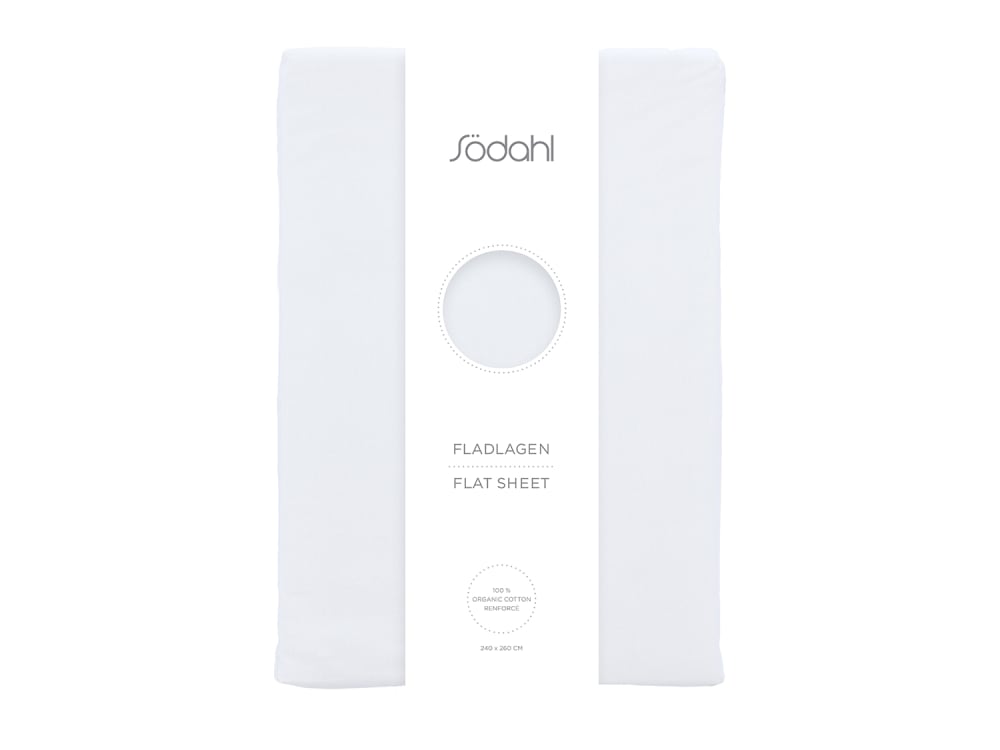Drap plat en coton 240x260cm blanc — vue 3