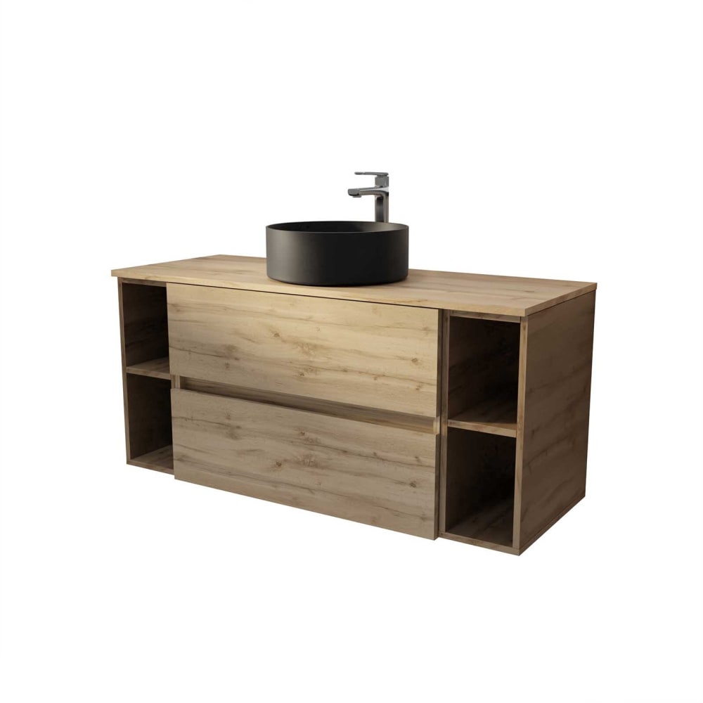 Meuble de salle de bains effet bois marron 46x120x56cm