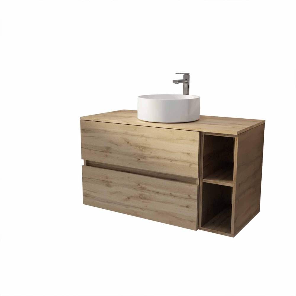 Meuble de salle de bains effet bois marron 46x100x56cm