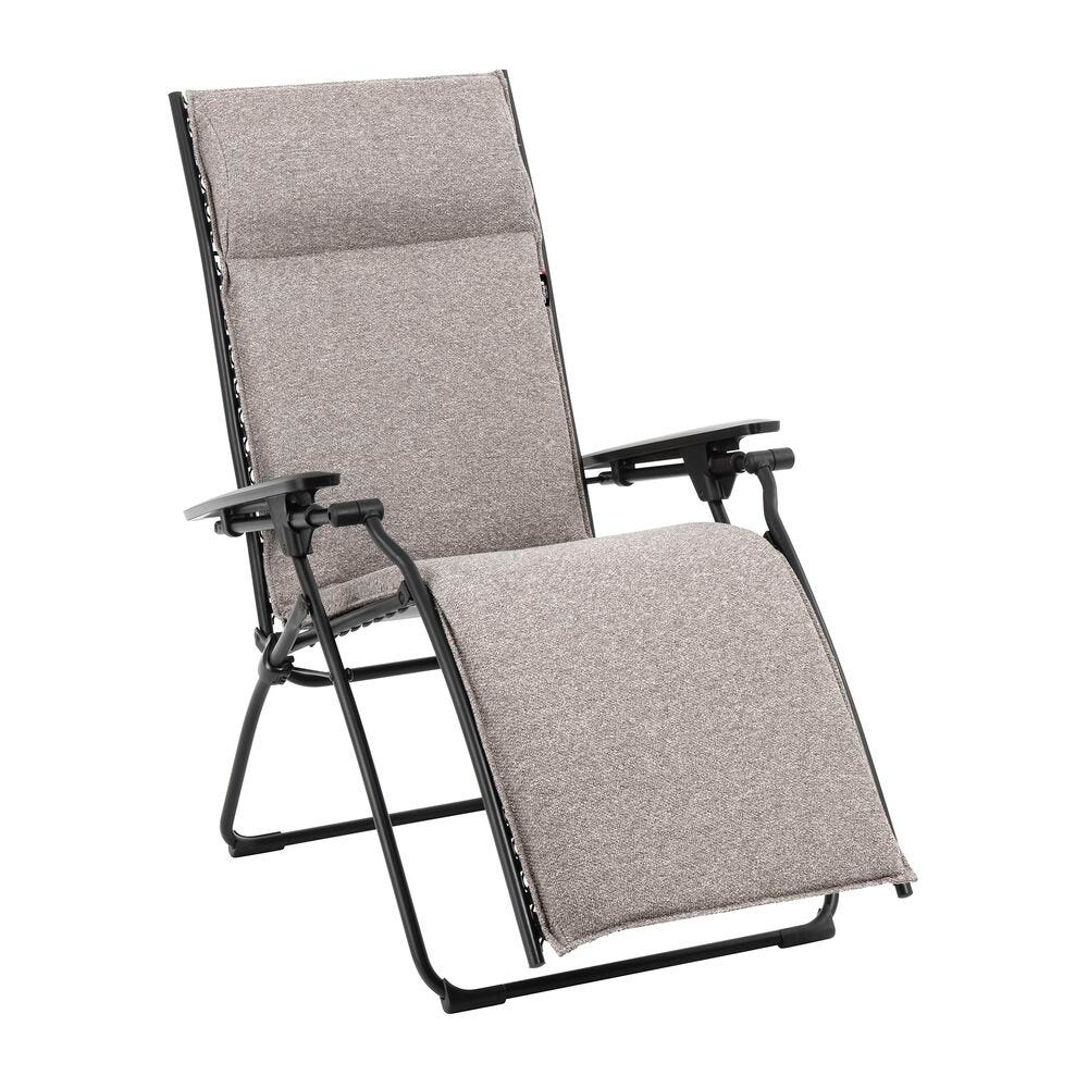 Fauteuil relax matelassé zéro gravité en acier gris L85xl71xH114