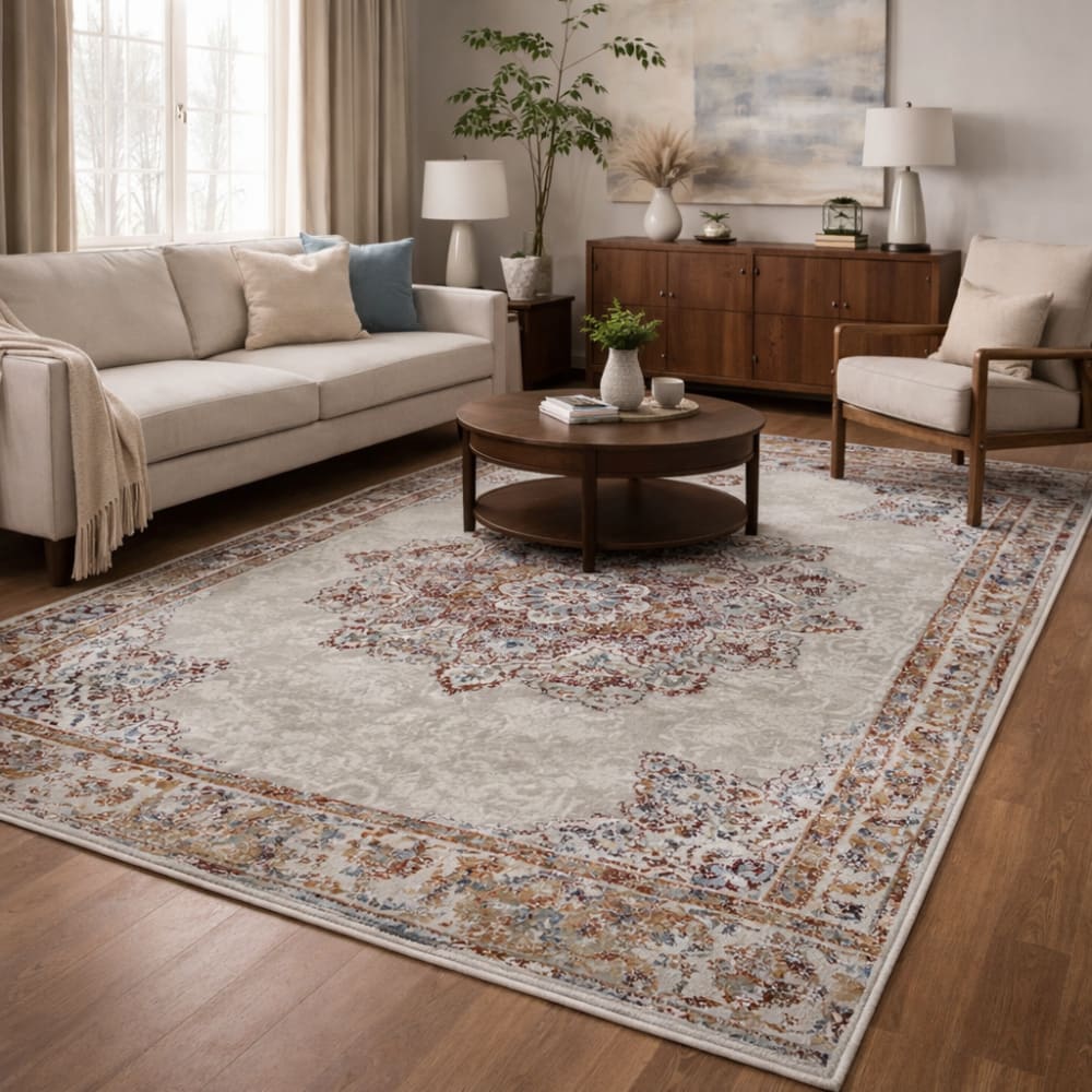 Tapis style vintage moderne crème 140x200cm — vue 3