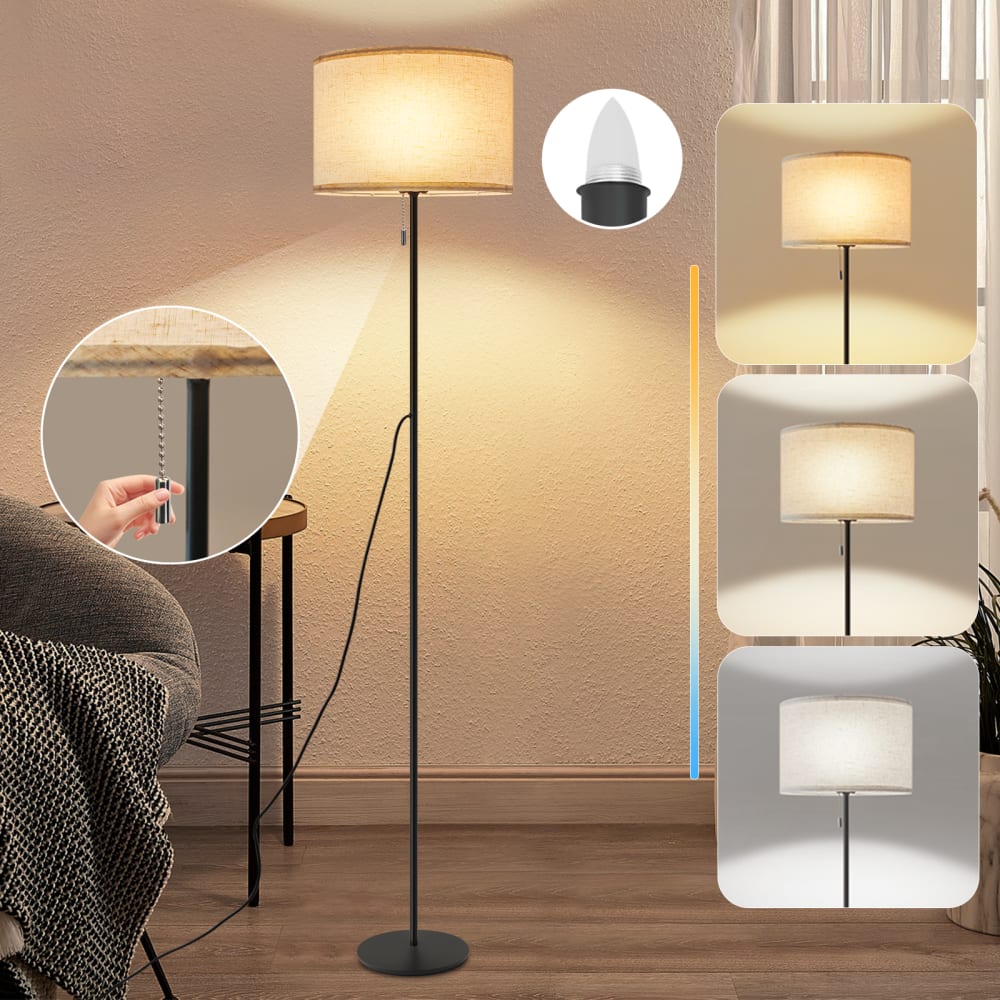 Brady - lampadaire led en métal, coloris noir, l 136 cm, max. 4 w — vue 3