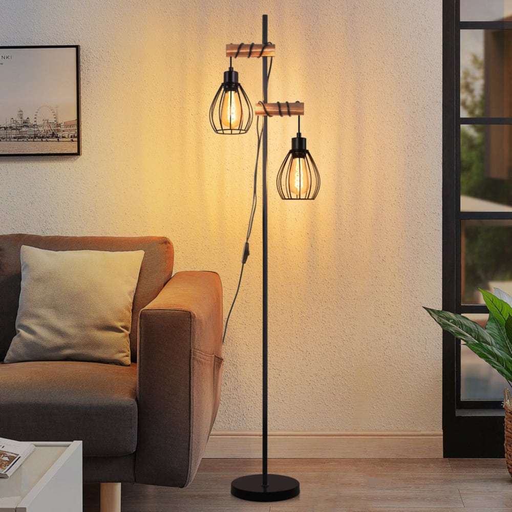 Archie - lampadaire en métal, coloris noir, l 152 cm, max. 25 w — vue 3