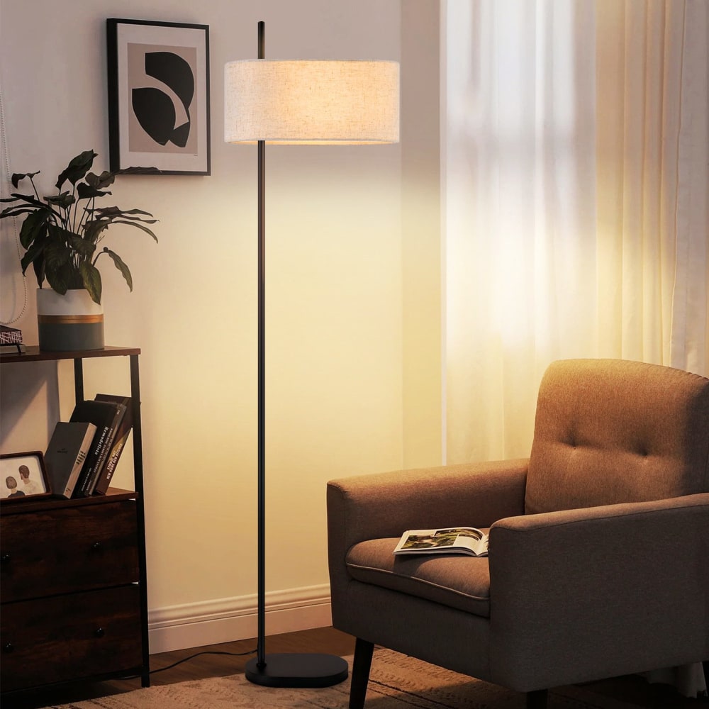 Lampadaire en métal, L:40, noir - Maisons du Monde