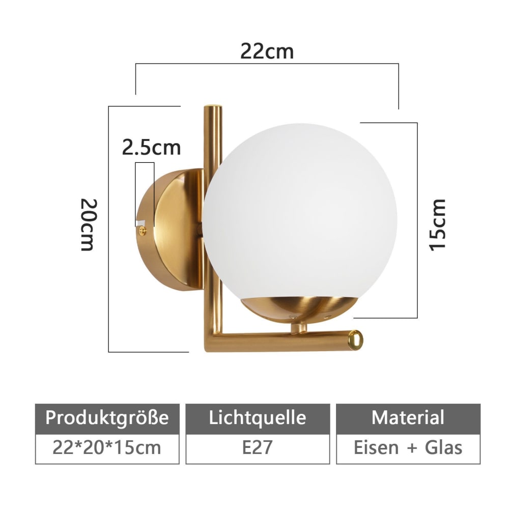 Yara - applique murale en métal, coloris doré, l 22 cm, e27, max. 40 w — vue 4