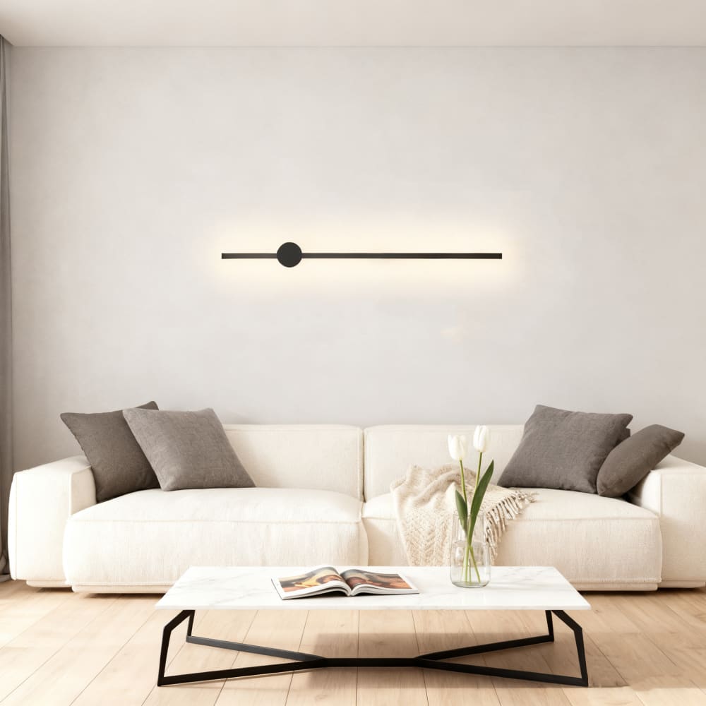 Albstadt - applique murale led en métal, noir, l 60 cm — vue 3