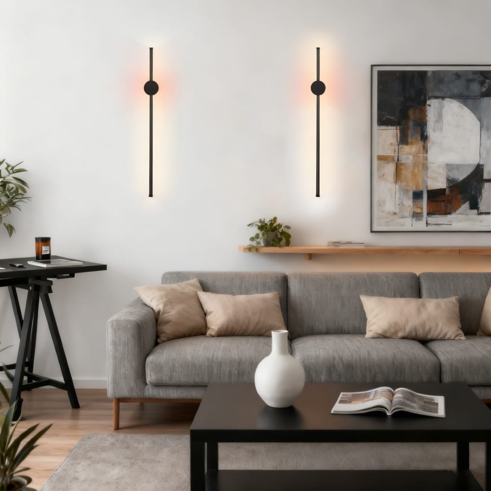 Albstadt - applique murale led en métal, noir, l 60 cm — vue 4