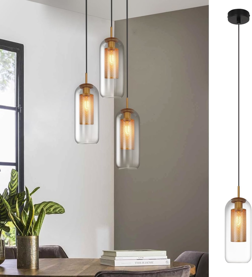 Brigitte - suspension en métal, transparent, l 13 cm, e27 — vue 3