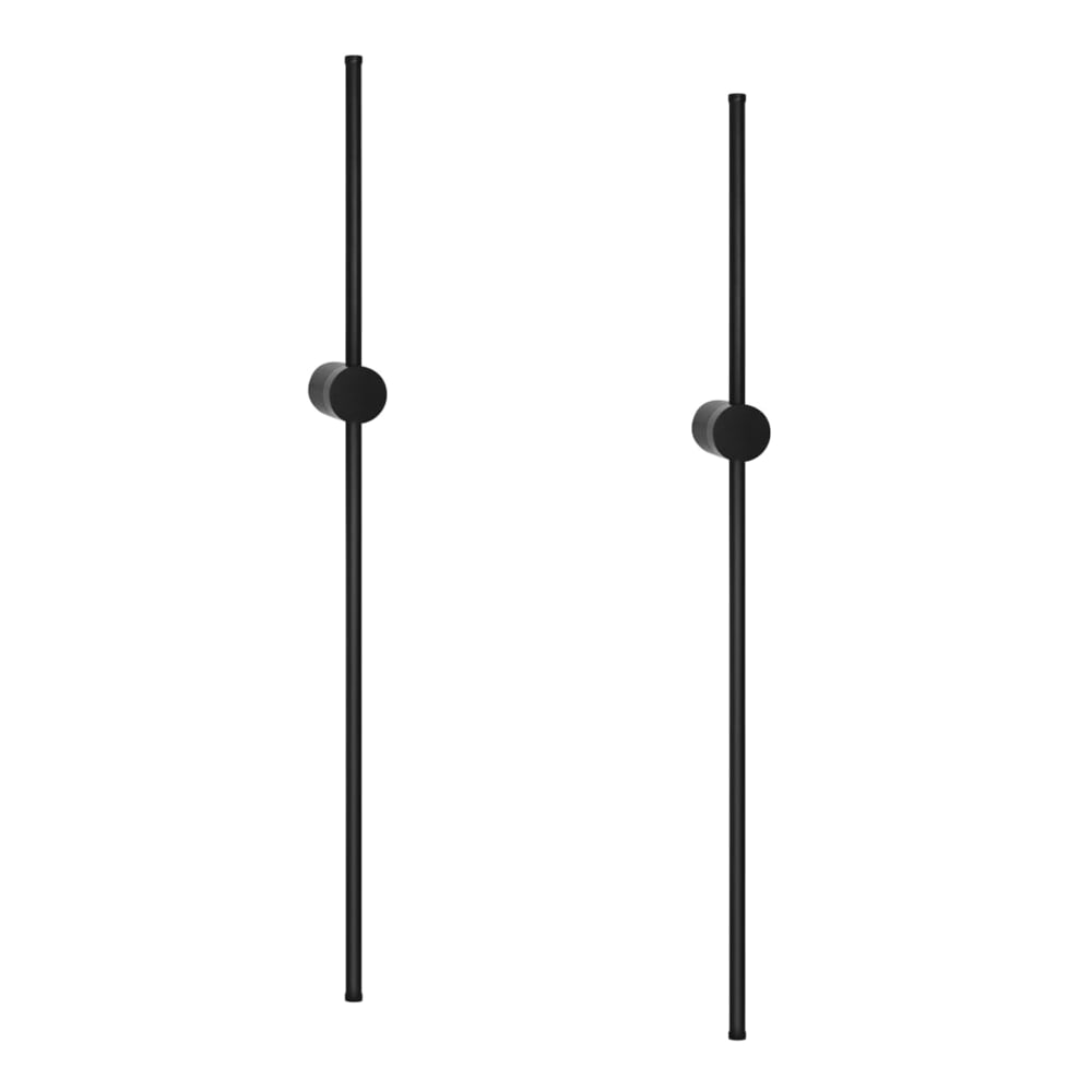Applique murale LED, métal, L:60, noir (lot de 2)