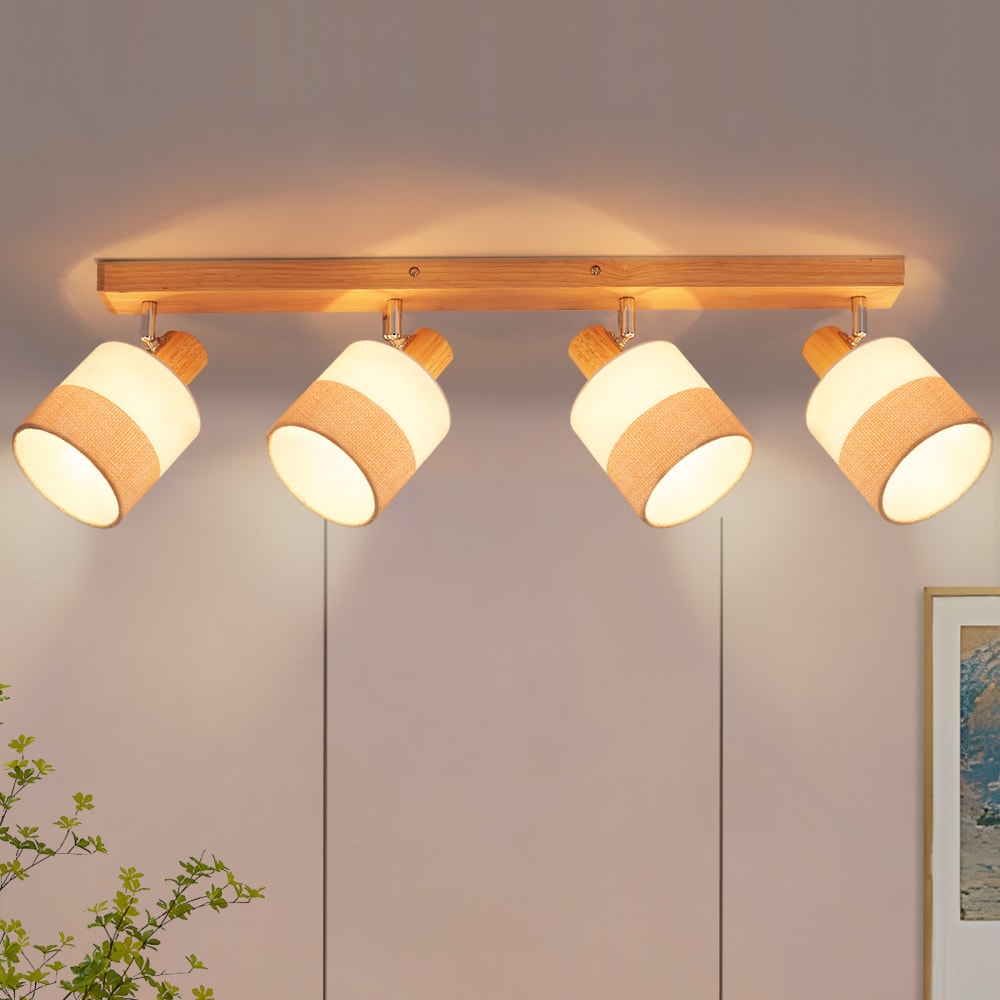 Bindfaden - spot de plafond en bois, noir, l 83 cm, e14 — vue 3
