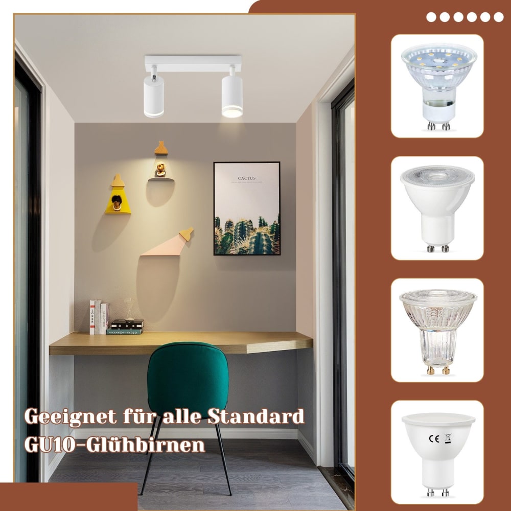 Amalfrieda - spot de plafond en métal, noir, l 51 cm, gu10 — vue 4