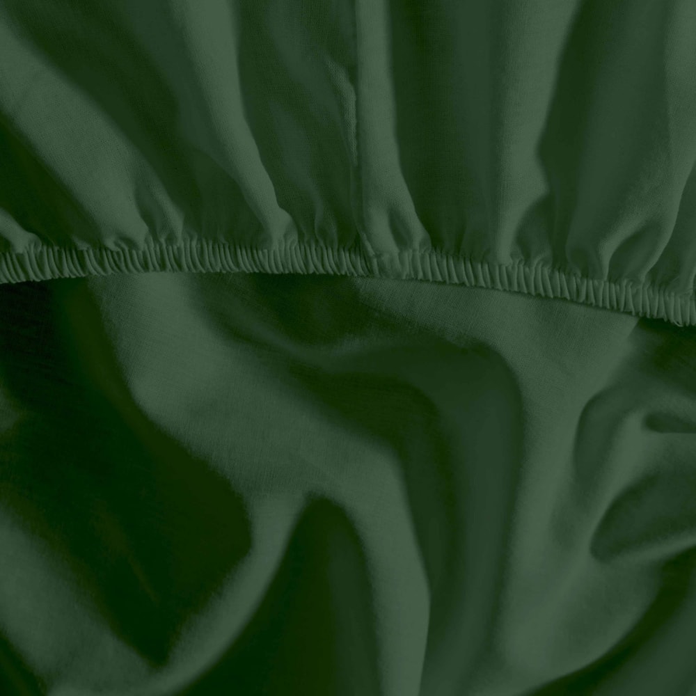 Drap housse en coton bio lavé lichen 160x200 cm — vue 3