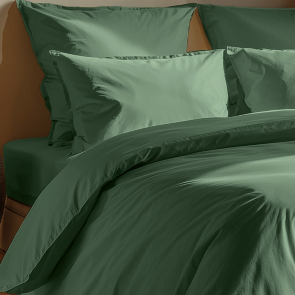 Parure de lit avec 2 taies rectangles coton bio lichen 240x220 cm — vue 3