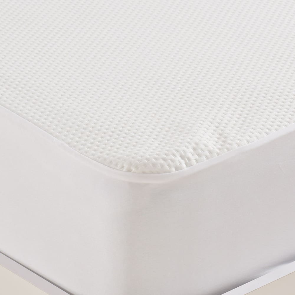 Protège matelas imperméable en bambou/polyest blanc 160x200 cm