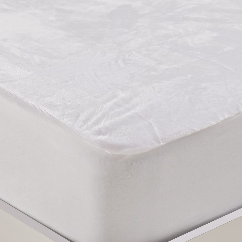 Protège matelas imperméable en microfibre blanc 200x200 cm Protège matelas imperméable en microfibre blanc 200x200 cm