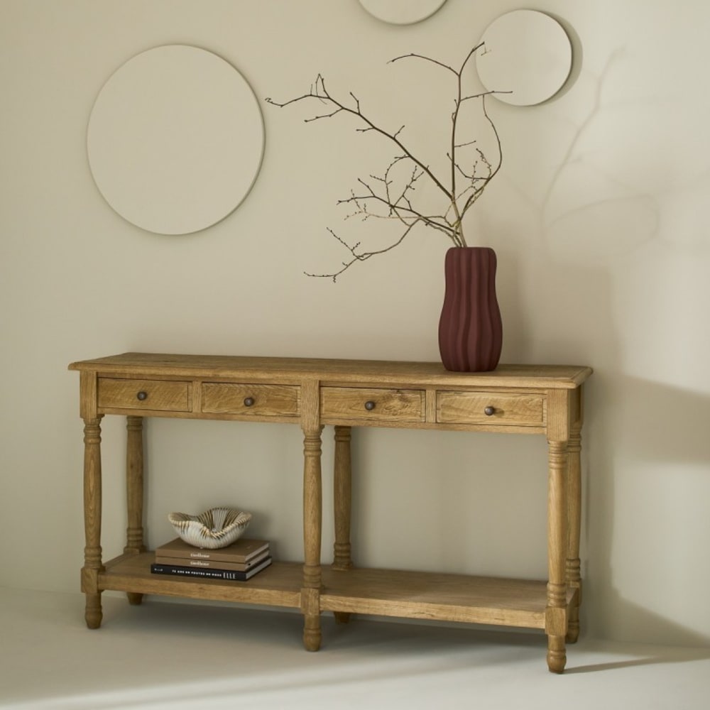 Signature Konsole Massivholz Eiche style modern Braun