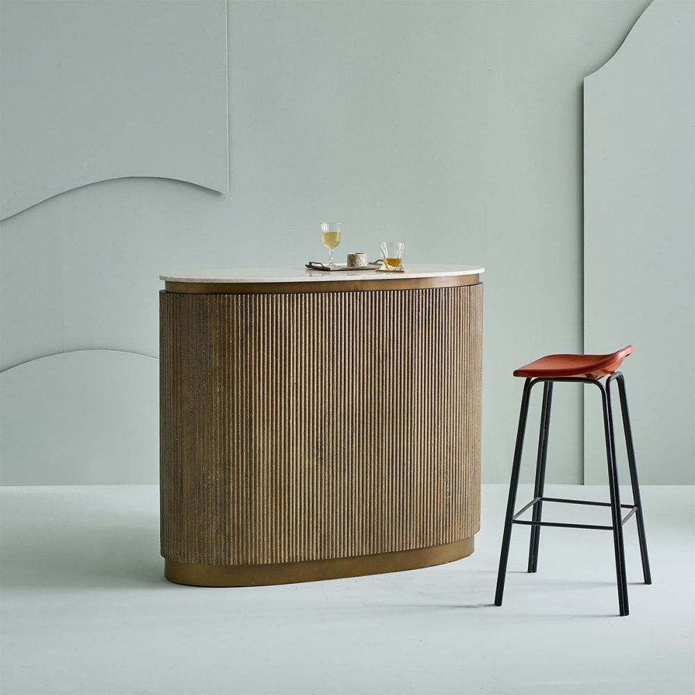 Tresen aus Massivholz und Marmor - Maisons Du Monde