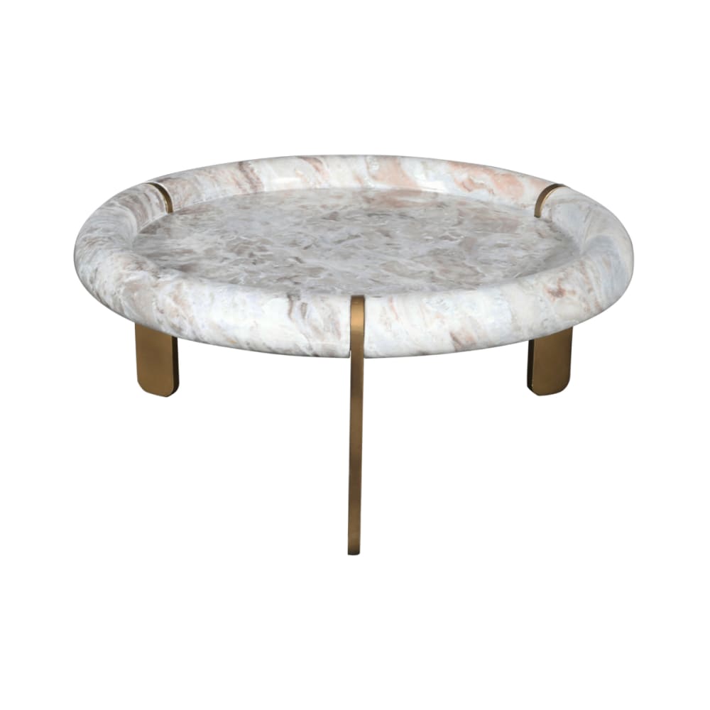 Grande table basse en marbre et métal