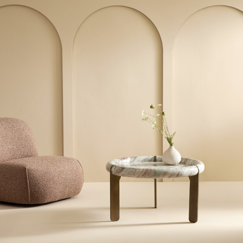 Großer Couchtisch aus Marmor und Metall - Maisons Du Monde