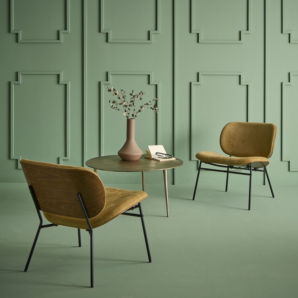 Fauteuil en tissu couleur bronze SERGE