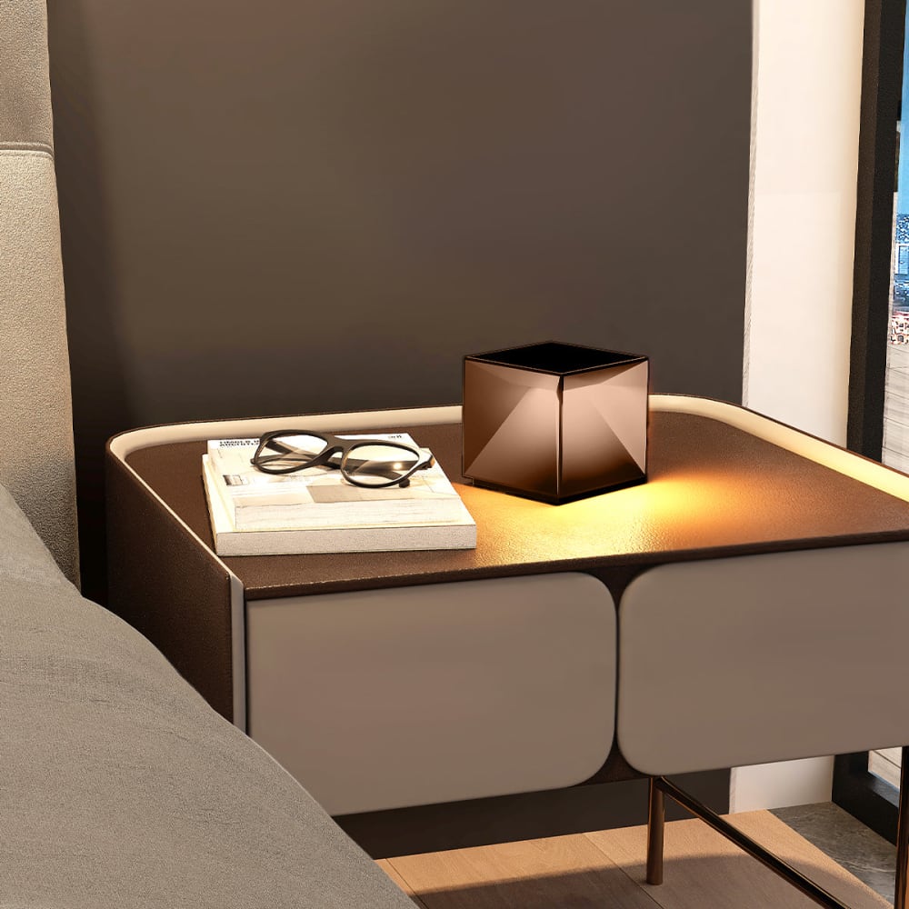Lampe de chevet sans fil Aluminium Marron h8cm - Maisons du Monde