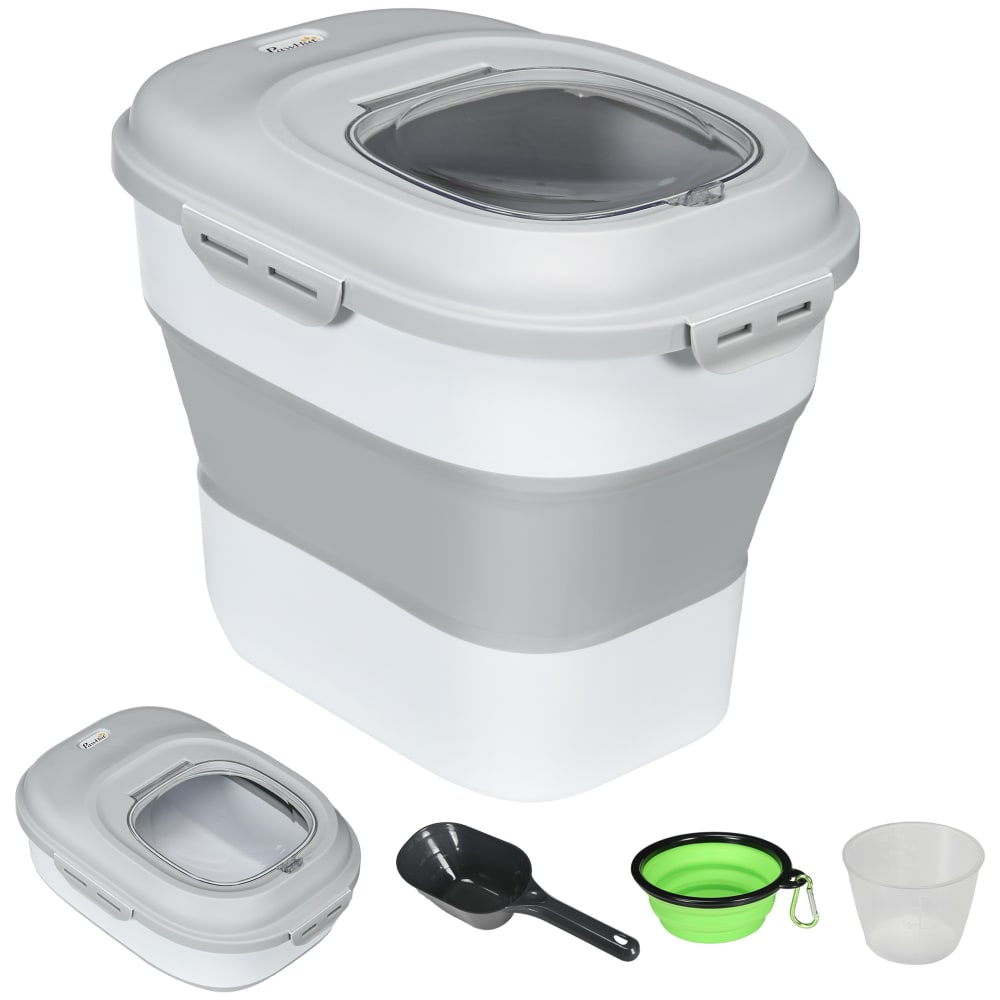 Conteneur à croquettes pour chien pp, tpe gris