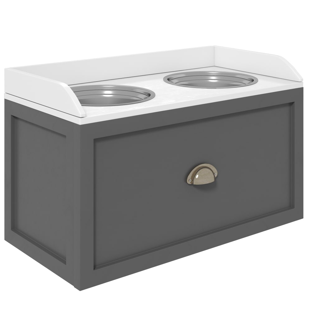 Gamelle double mdf gris
