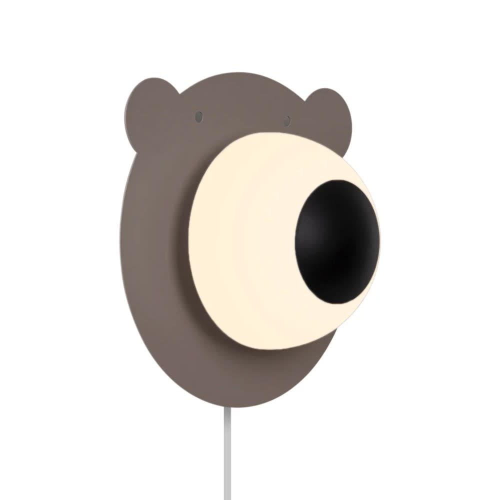 Applique murale enfant en métal marron en forme d'ours