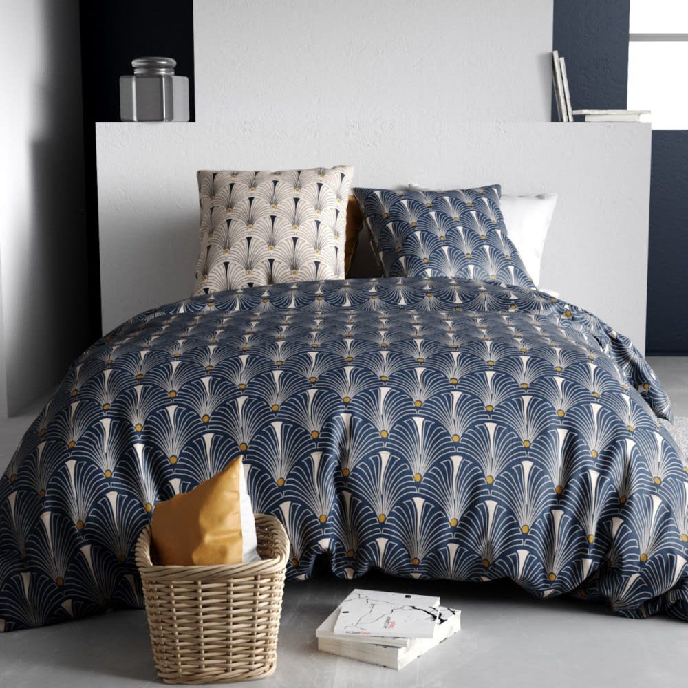 Parure de couette 100% coton 57 fils imprimée 260x240cm 2 taies