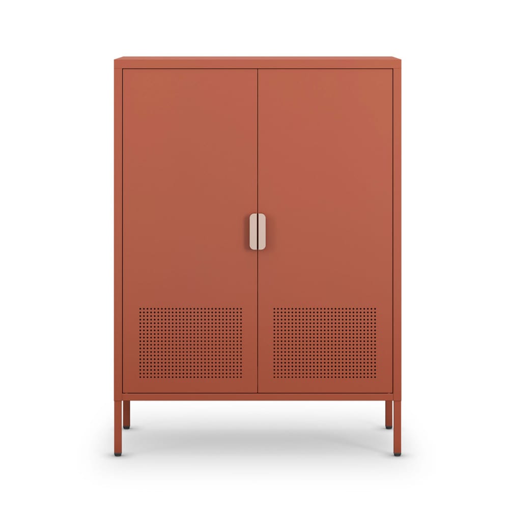 Buffet haut 2 portes en métal H110cm - Terracotta