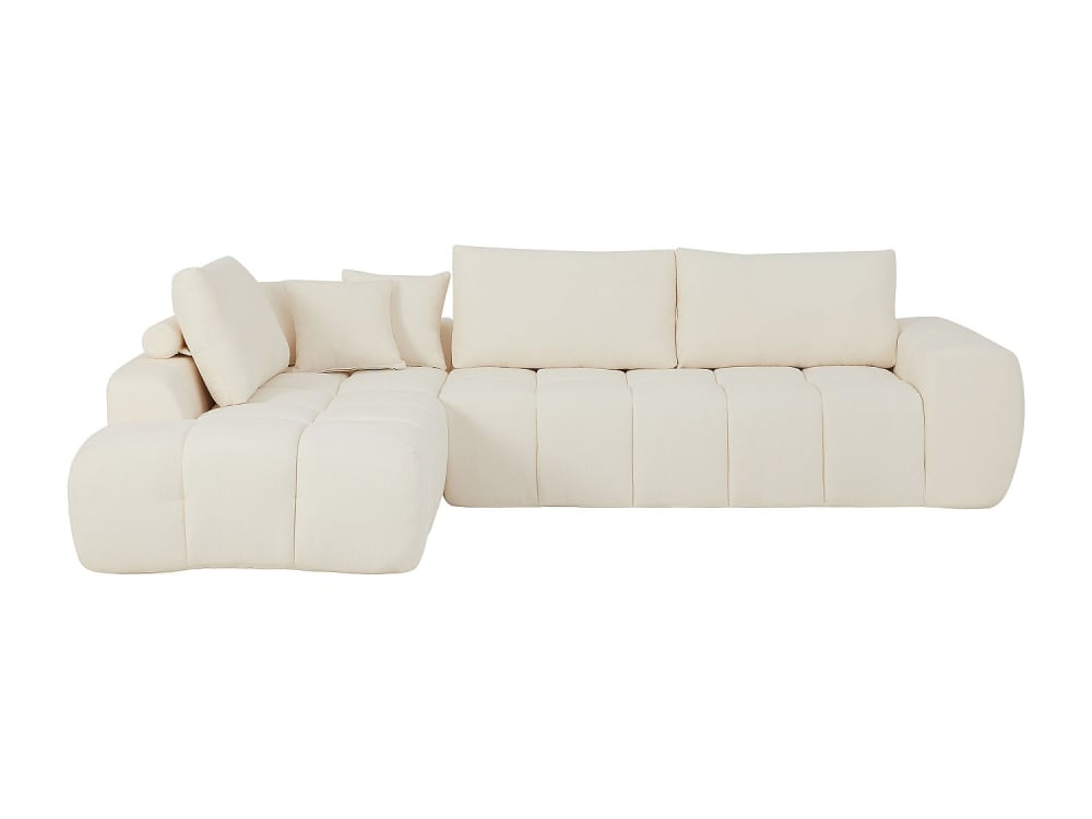 Canapé d'angle polyester 6 places beige