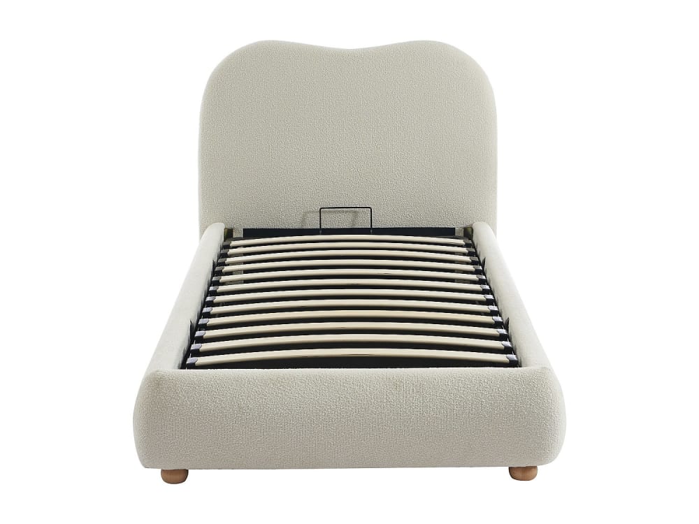 Lit coffre polyester blanc 90 x 190