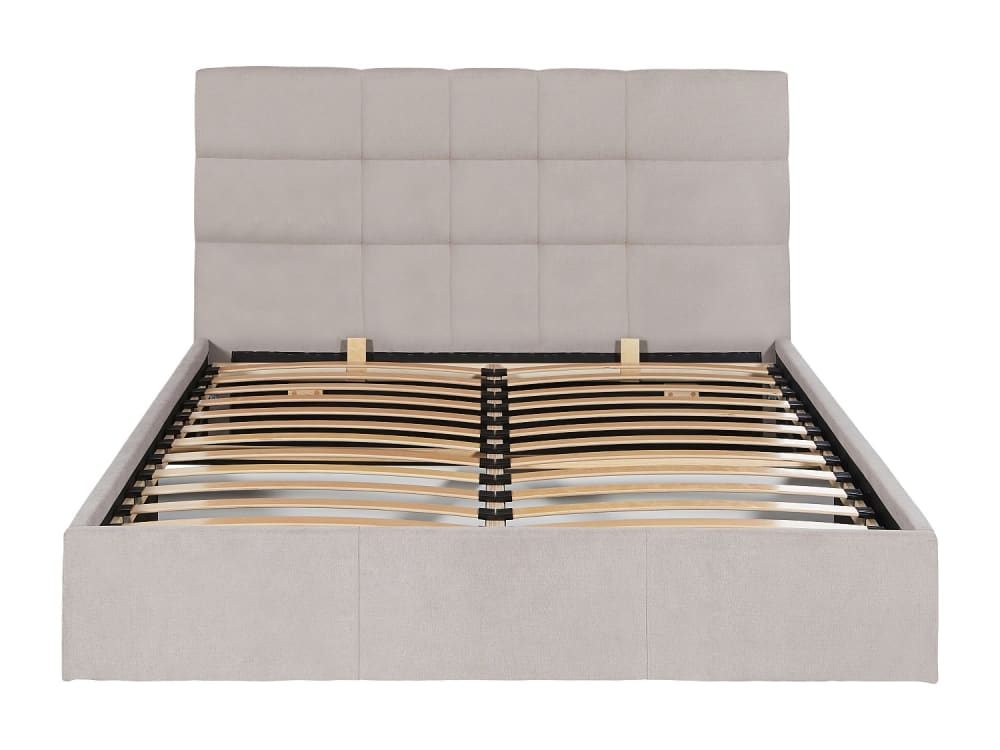 Lit coffre polyester beige 160 x 200