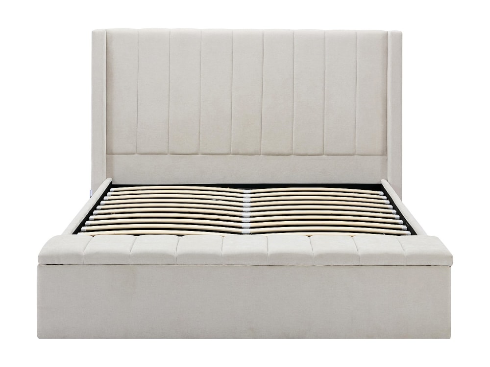 Lit coffre polyester beige 180 x 200 (super king size bed)