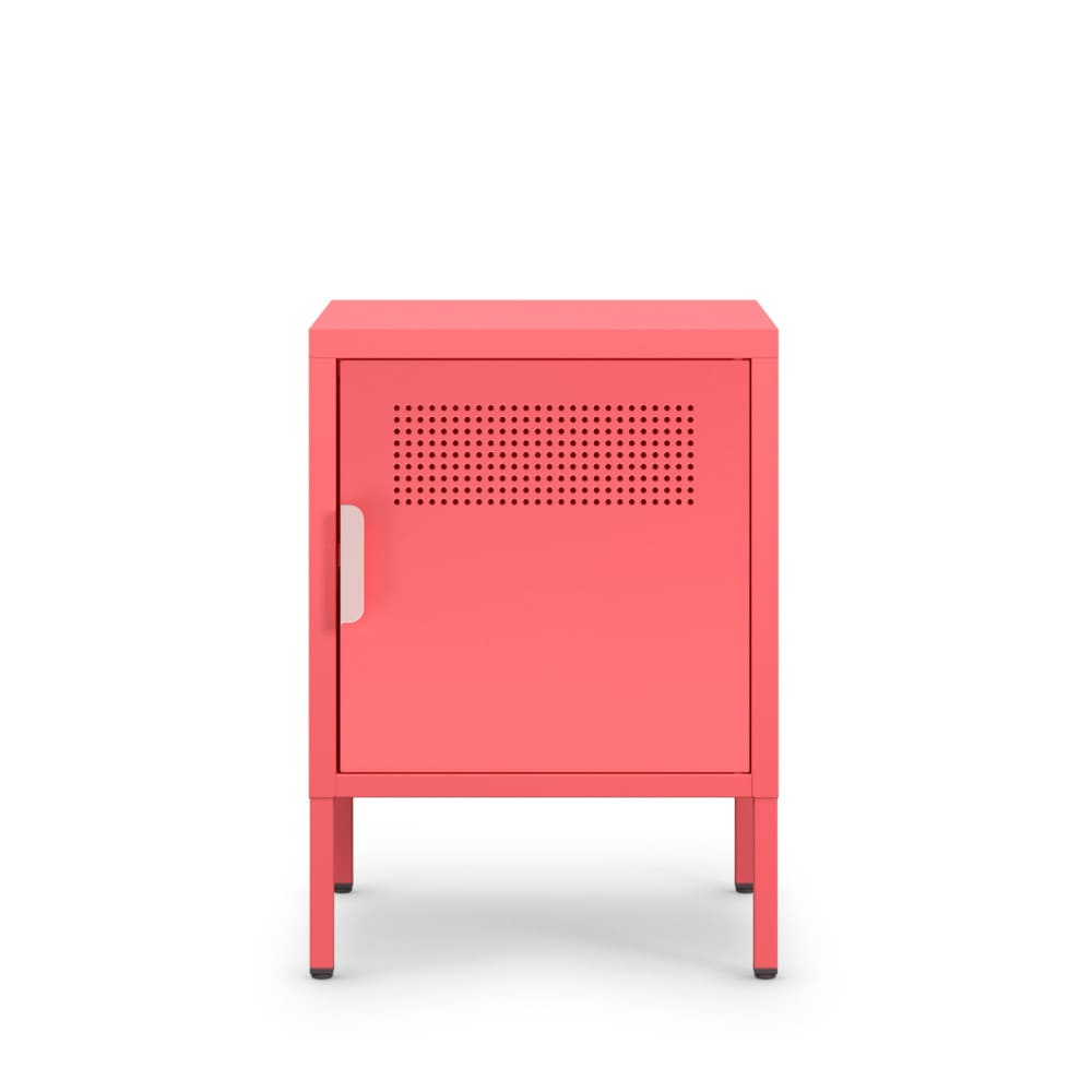 Table de chevet 1 porte en métal L40cm - Rose