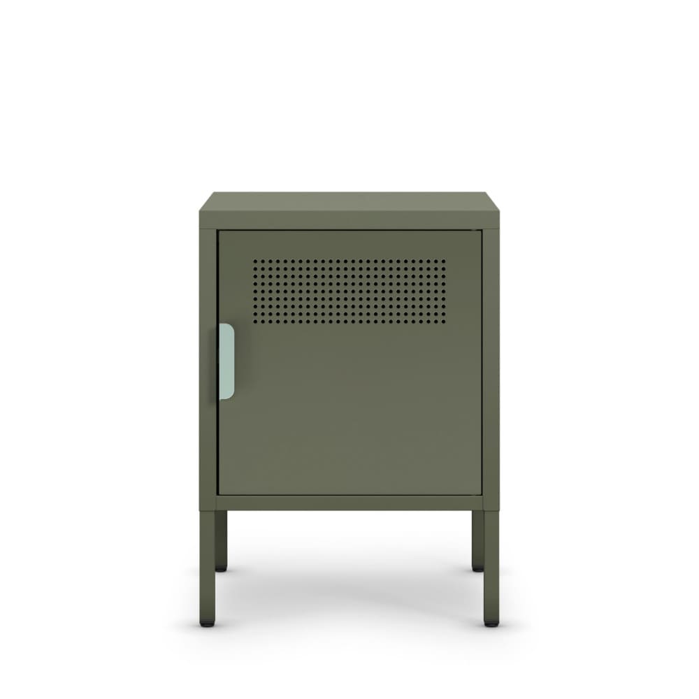 Table de chevet 1 porte en métal L40cm - Vert