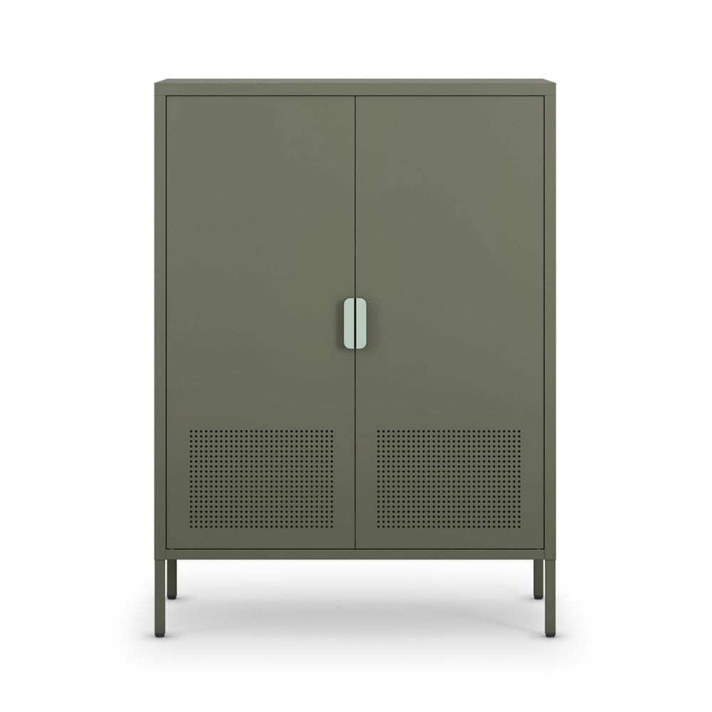 Buffet haut 2 portes en métal H110cm - Vert