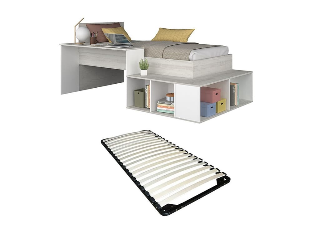 Lit combiné panneau de particule naturel clair 90 x 200 Lit combiné panneau de particule naturel clair 90 x 200