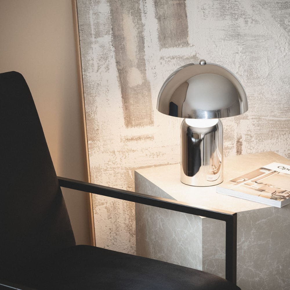 Lampe à poser champignon en métal - chrome — vue 3