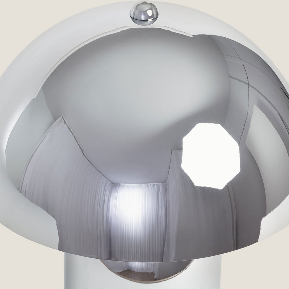 Lampe à poser champignon en métal - chrome — vue 4